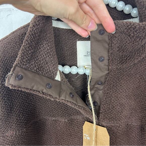 NWT Thread & Supply Brown Sherpa Pullover Jacket Size S - Picture 8 of 11